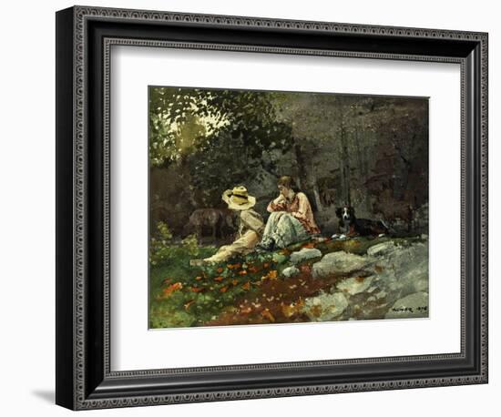 Flock of Sheep, Houghton Farm, 1878-Winslow Homer-Framed Giclee Print