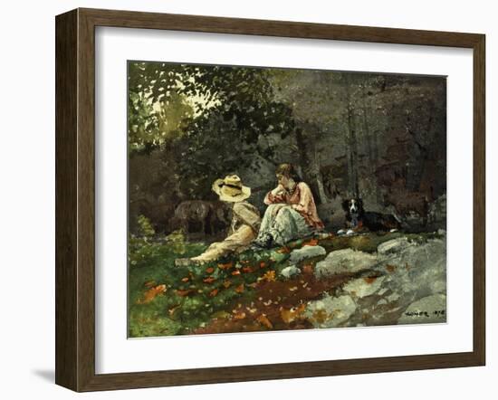 Flock of Sheep, Houghton Farm, 1878-Winslow Homer-Framed Giclee Print