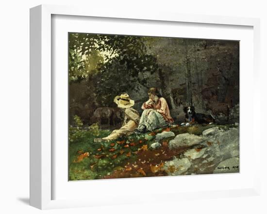 Flock of Sheep, Houghton Farm, 1878-Winslow Homer-Framed Giclee Print