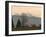 Flock of Snow Geese Take Flight, Mt. Baker and Cascades at Dawn, Fir Island, Washington, USA-Trish Drury-Framed Photographic Print