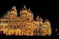 Mysore Palace in India Illuminated at Night-flocu-Framed Photographic Print