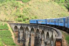 Train on Bridge in Hill Country of Sri Lanka-flocu-Photographic Print