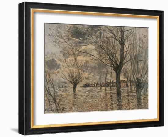 Flood of the Seine at Vétheuil-Claude Monet-Framed Giclee Print