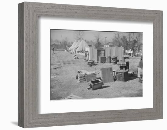 Flood refugee encampment at Forrest City, Arkansas, c.1937-Walker Evans-Framed Photographic Print