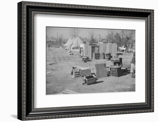 Flood refugee encampment at Forrest City, Arkansas, c.1937-Walker Evans-Framed Photographic Print