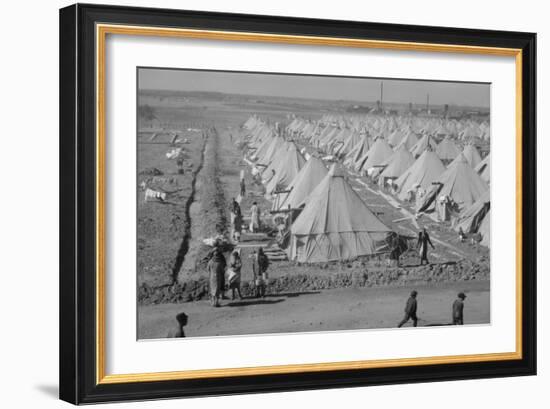 Flood refugee encampment at Forrest City, Arkansas, c.1937-Walker Evans-Framed Photographic Print