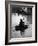 Flood Victim Paddling Boat Fashioned Out of Four Washtubs in the Flood Waters of Mississippi River-Margaret Bourke-White-Framed Photographic Print