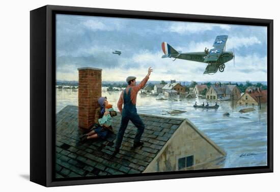 Flood Victims Being Rescued-null-Framed Premier Image Canvas