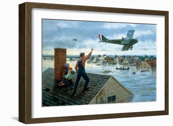 Flood Victims Being Rescued-null-Framed Giclee Print