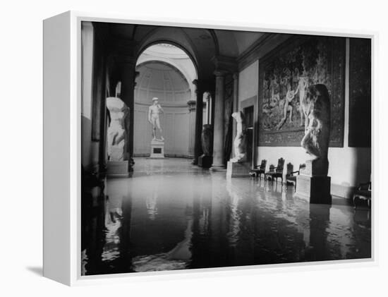 Flooded Museum, Accademia, Michelangelo's, "David" in Rear-null-Framed Premier Image Canvas