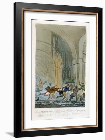 Flooding During the Excavation of the Thames Tunnel, London, 1828-null-Framed Giclee Print