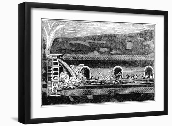 Flooding During the Excavation of the Thames Tunnel, London,1828-null-Framed Giclee Print