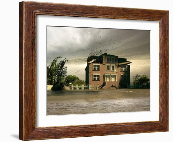 Flooding House-viczast-Framed Art Print