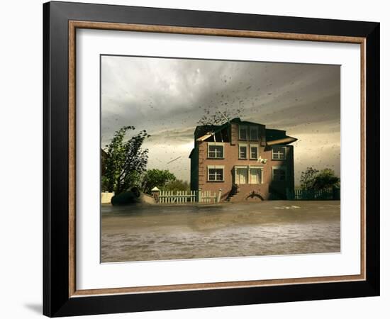 Flooding House-viczast-Framed Art Print