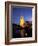 Floodlit Tower at Twilight Reflected in the Canal, Oudeschams, Amsterdam, the Netherlands (Holland)-Richard Nebesky-Framed Photographic Print