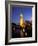 Floodlit Tower at Twilight Reflected in the Canal, Oudeschams, Amsterdam, the Netherlands (Holland)-Richard Nebesky-Framed Photographic Print