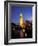 Floodlit Tower at Twilight Reflected in the Canal, Oudeschams, Amsterdam, the Netherlands (Holland)-Richard Nebesky-Framed Photographic Print