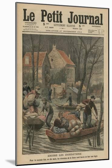 Floods Again, Illustration from 'Le Petit Journal', Supplement Illustre, 27th November 1910-French Photographer-Mounted Giclee Print