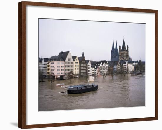 Floods in 1995, River Rhine, Cologne (Koln), Germany-Hans Peter Merten-Framed Photographic Print