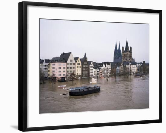 Floods in 1995, River Rhine, Cologne (Koln), Germany-Hans Peter Merten-Framed Photographic Print