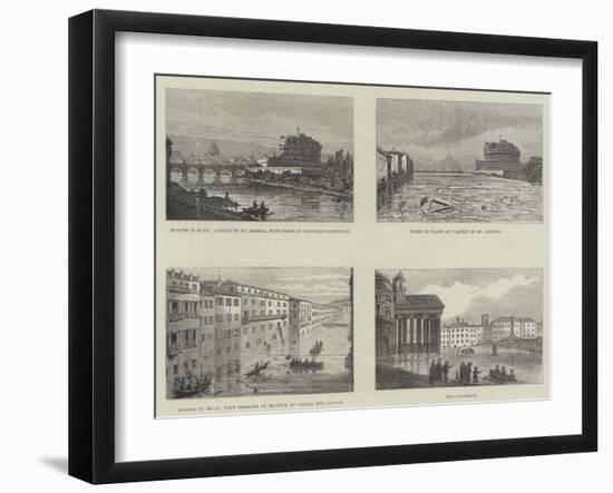 Floods in Rome-null-Framed Giclee Print