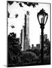 Floor Lamp in Central Park Overlooking Buildings (Essex House), Manhattan, New York-Philippe Hugonnard-Mounted Photographic Print