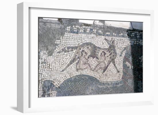 Floor Mosaic of Romulus, Remus and Wolf, Roman Villa, Carthage, Tunisia, 2nd-3rd century-Unknown-Framed Giclee Print