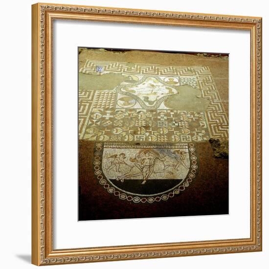 Floor mosaic showing Europa riding a bull, Lullingstone Roman Villa, Kent. Artist: Unknown-Unknown-Framed Giclee Print