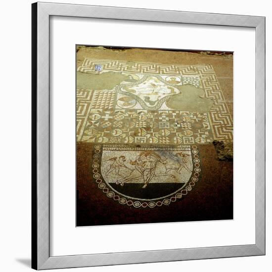 Floor mosaic showing Europa riding a bull, Lullingstone Roman Villa, Kent. Artist: Unknown-Unknown-Framed Giclee Print