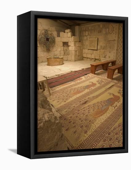 Floor Mosaics, Moses Memorial Church, Mount Nebo, East Bank Plateau, Jordan, Middle East-Christian Kober-Framed Premier Image Canvas