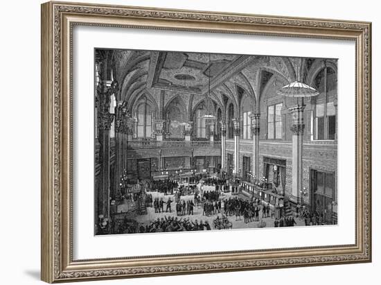 Floor of the New York Stock Exchange, 1885-null-Framed Giclee Print