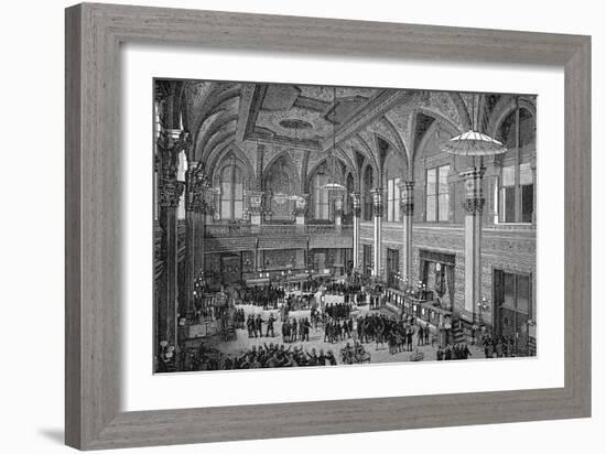 Floor of the New York Stock Exchange, 1885-null-Framed Giclee Print