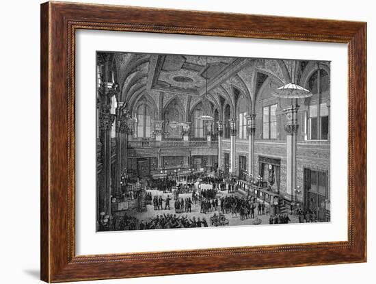 Floor of the New York Stock Exchange, 1885-null-Framed Giclee Print