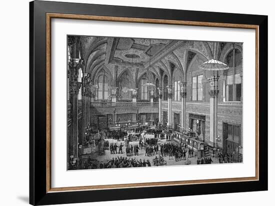 Floor of the New York Stock Exchange, 1885-null-Framed Giclee Print