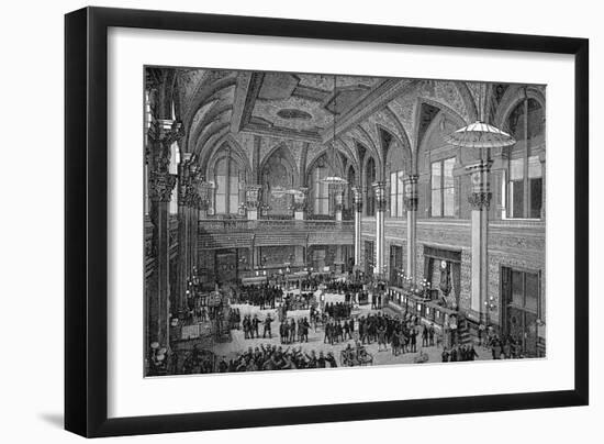 Floor of the New York Stock Exchange, 1885-null-Framed Giclee Print