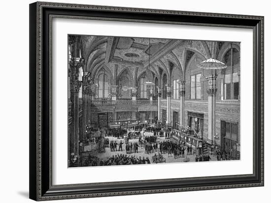 Floor of the New York Stock Exchange, 1885-null-Framed Giclee Print