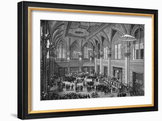 Floor of the New York Stock Exchange, 1885-null-Framed Giclee Print
