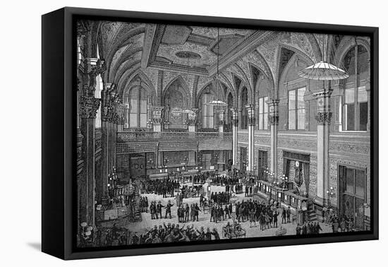 Floor of the New York Stock Exchange, 1885-null-Framed Premier Image Canvas