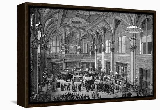 Floor of the New York Stock Exchange, 1885-null-Framed Premier Image Canvas