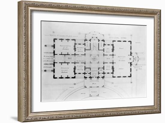 Floor Plan of the White House-null-Framed Giclee Print