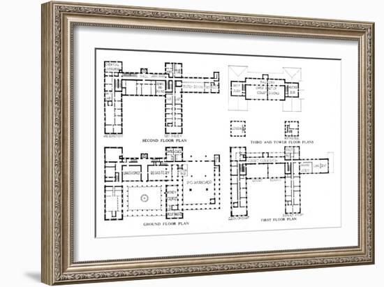 Floor plans, Federal Building, Honolulu, Hawaii, 1924-Unknown-Framed Giclee Print