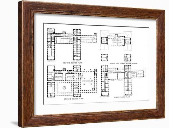 Floor plans, Federal Building, Honolulu, Hawaii, 1924-Unknown-Framed Giclee Print