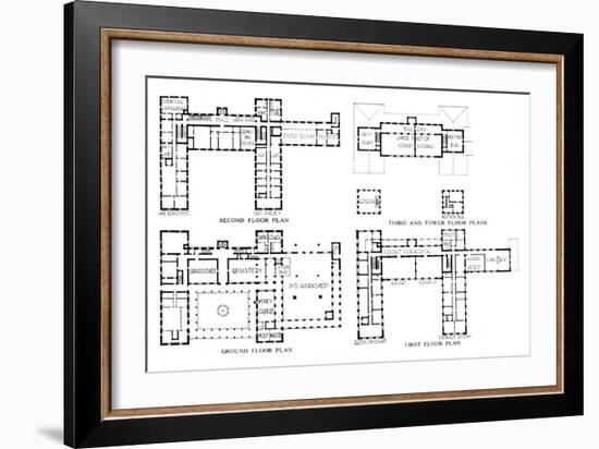 Floor plans, Federal Building, Honolulu, Hawaii, 1924-Unknown-Framed Giclee Print