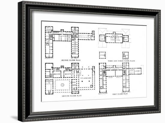 Floor plans, Federal Building, Honolulu, Hawaii, 1924-Unknown-Framed Giclee Print