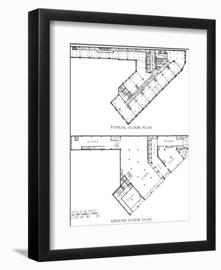 Floor plans, the Genesee Building, Buffalo, New York, 1924-Unknown-Framed Photographic Print