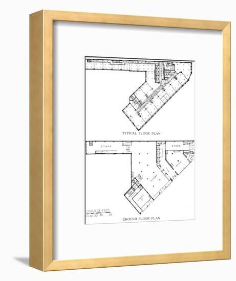 Floor plans, the Genesee Building, Buffalo, New York, 1924-Unknown-Framed Photographic Print