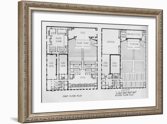 Floor plans, the Masonic Temple, Birmingham, Alabama, 1924-Unknown-Framed Giclee Print