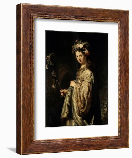 Flora, 1634-Rembrandt van Rijn-Framed Giclee Print