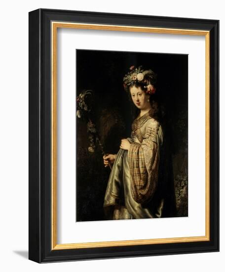 Flora, 1634-Rembrandt van Rijn-Framed Giclee Print