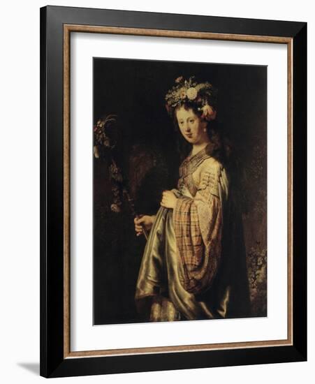 Flora, 1634-Rembrandt van Rijn-Framed Giclee Print